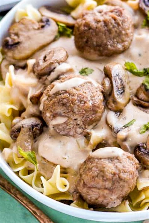 Meatball Beef Stroganoff Recipe Easy Slow Cooker Meatball Stroganoff