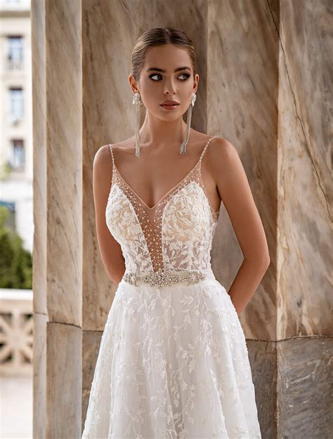Plunging Neckline Wedding Dress
