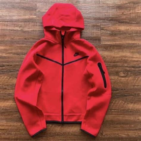 Nike Men's Red and Black Hoodie | Depop