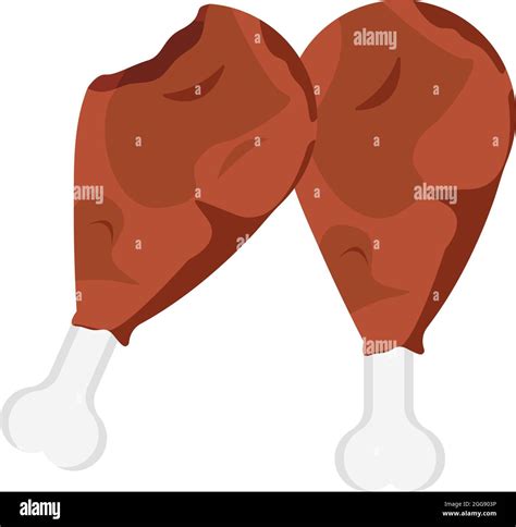Fried chicken drums, illustration, vector on white background Stock ...