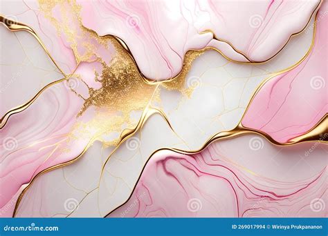 Swirl of Pink Gold Marble Abstract Background, Liquid Marble Design ...
