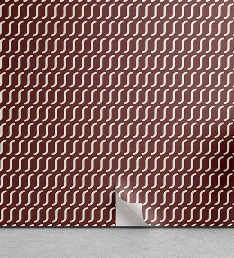 Ambesonne Retro Peel & Stick Wallpaper for Home, Cutrvy Wavy Lines Dark ...