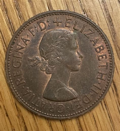 1967 ELIZABETH II DEI GRATIA REGINA F D + ONE PENNY COIN, GREAT BRITAIN ...