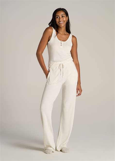 Open-Bottom Waffle Lounge Pants for Tall Women | American Tall