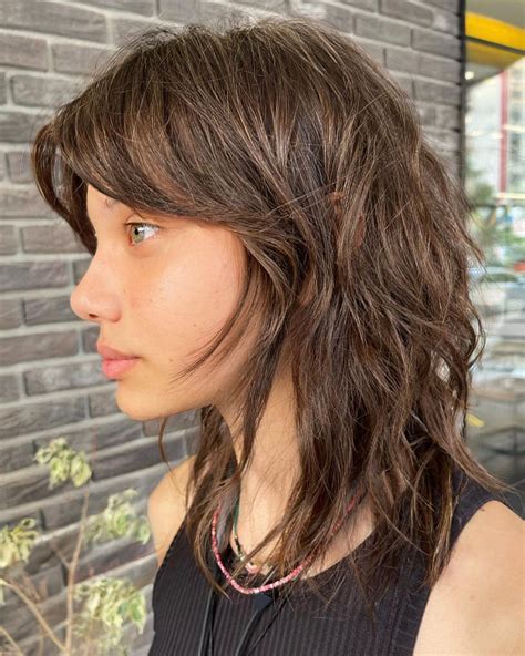 Mullet with Bang on Brown Hair | Hair lengths, Haircuts for wavy hair ...