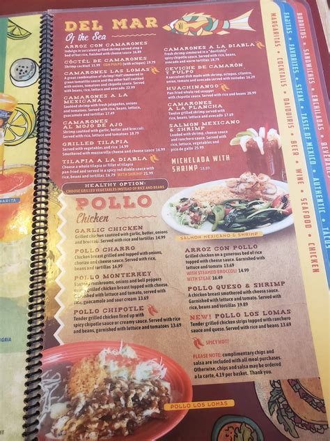 Menu at Las Lomas restaurant, Fort Wayne, Fairfield Ave #29