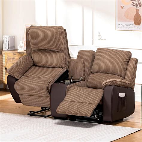 Amazon.com: COMHOMA Double Reclining Sofa Chair, Power Lift Recliner ...