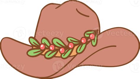 Christmas cowboy hat with holly 50882661 PNG
