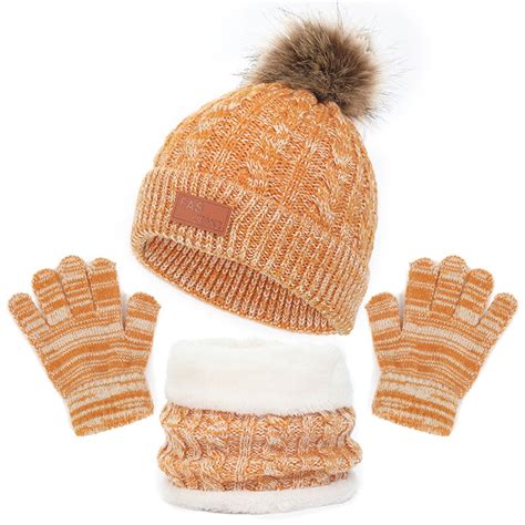 EHQJNJ Kids Hats and Gloves Sets Toddler Girls Boys Winter Hats Boys ...