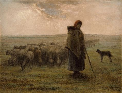 Jean-François Millet: Shepherdess and Her Flock, 1862-63 | Jean ...
