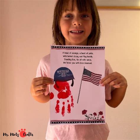 Veterans Day Handprint Craft – Soldier Helmet and Flag Tribute for Kids ...