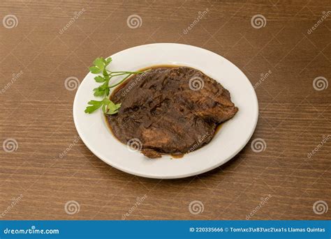 Spanish Recipe for Beef Cheek Stewed with Parsley Stock Photo - Image ...