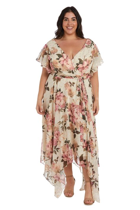 Nightway High Low Plus Size Floral Dress 22165W | The Dress Outlet