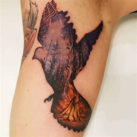 Native American Bird Symbol Tattoo