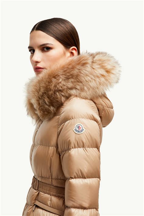 Camel Beige Boed Hooded Shearling-Trimmed Short Down Jacket - Short ...