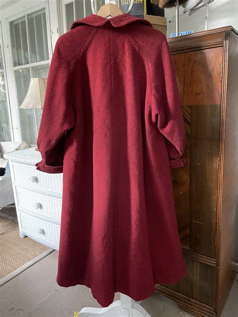 Vintage Long Coat, Red Coat B526, Wool and Mohair Red Swing Coat - Etsy