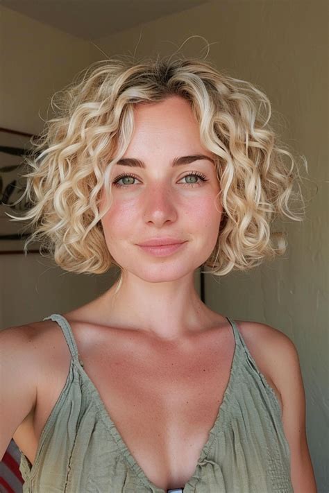 26 Curly Haircuts for Every Face Shape In 2024 in 2024 | Short blonde ...