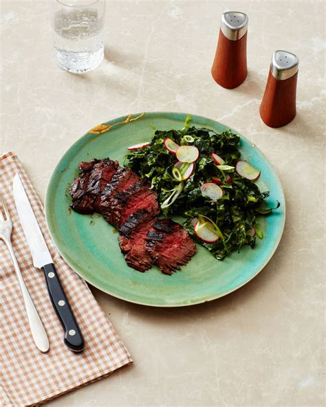Grilled Hanger Steak and Kale-Radish Slaw With Tahini Dressing - WSJ ...