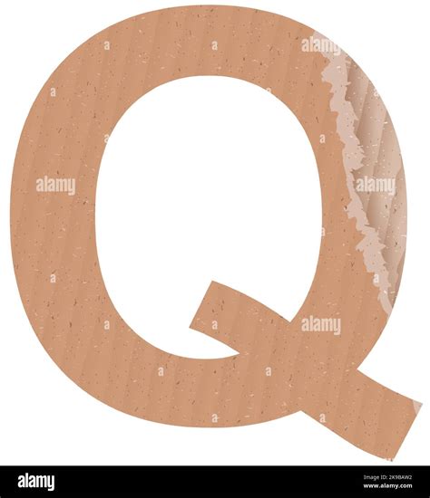 Letter Q of the English alphabet, gray paper cardboard texture on white ...