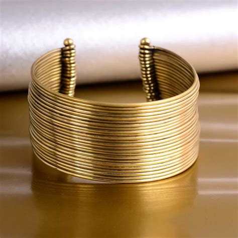 Cuff Bracelet, Chunky Gold Cuff, Wide Gold Cuff Bracelet, Warp Bracelet ...