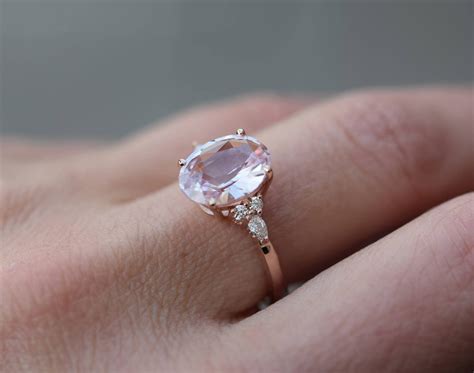 Blush Pink Sapphire Engagement Ring. Light Peach Pink Sapphire - Etsy UK