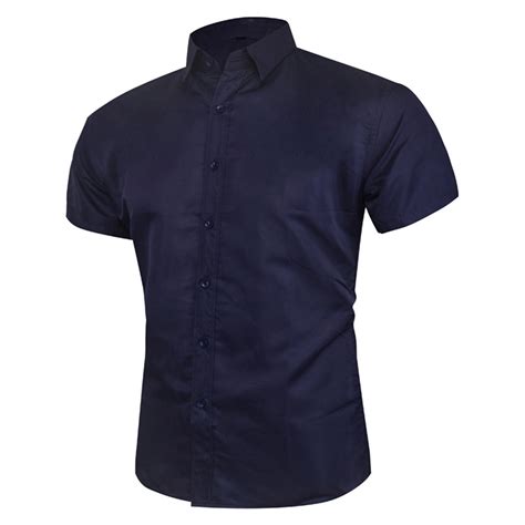 cllios Mens Short Sleeve Dress Shirts Wrinkle Free Solid Button Down T ...