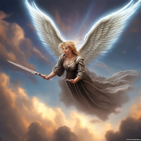 angels flying in the sky, have a weapon, hd image,
