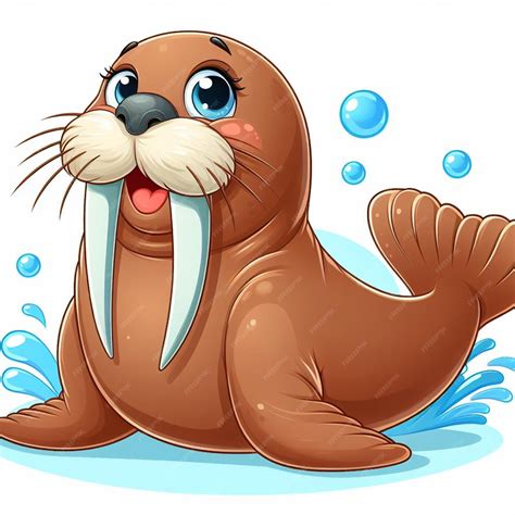 Premium Vector | Cute Walrus Vector Cartoon illustration