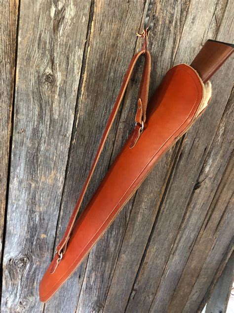 Handmade leather shoulder rifle carrying case, leather rifle case, rif ...