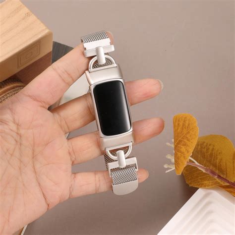 Fitbit Charge 6 / 5 Band: Stainless Steel Magnetic Mesh, Slim Metal ...