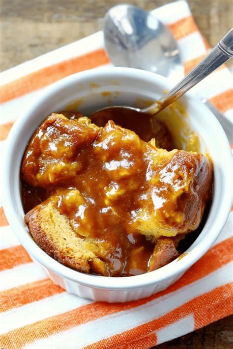 Easy Pumpkin Bread Pudding Recipe with Brown Sugar Sauce - recipe maestro
