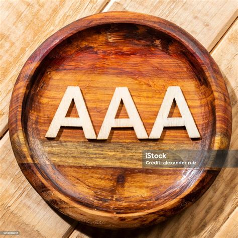 Triple A Letters In Wooden Container Triple A Rating Stock Photo ...