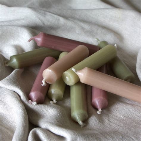 10 Short Dinner Candles | Pink And Green Mix By The Danes