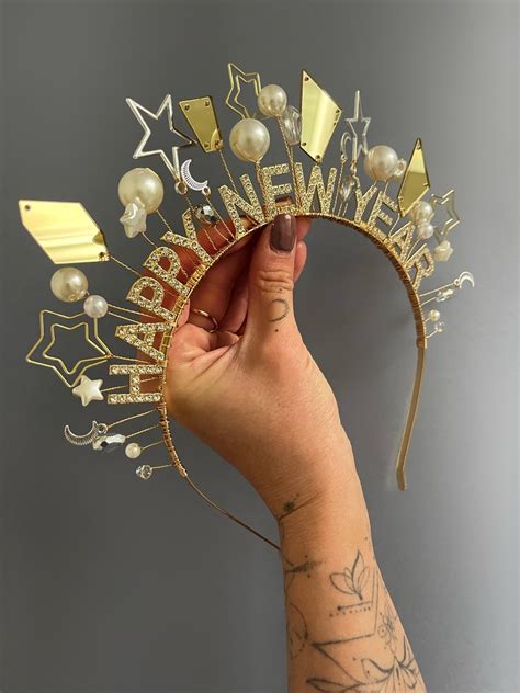 Happy New Year Headband, Christmas Halo Star Moon Crown, NY Party Crown ...