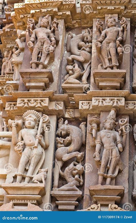 Bas-relief at Famous Ancient Temple in Khajuraho, India Stock Photo - Image of heritage, india ... - who built khajuraho temple