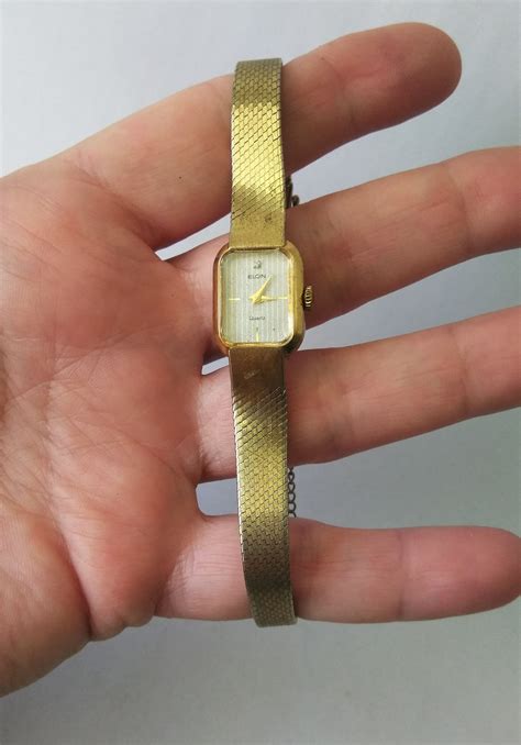 Vintage Elgin Gold Quartz Watch for Women Thin Gold Elgin | Etsy ...