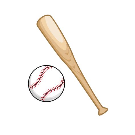 baseball bat vector illustration. bat and ball symbol. baseball ...