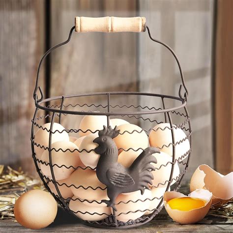 Amazon.com: Wire Egg Basket for Gathering Fresh Eggs Collecting Basket ...