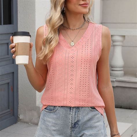 Big Summer Sale,Plus Size Tops,Women's Sleeveless Crewneck T-shirt,Tops ...