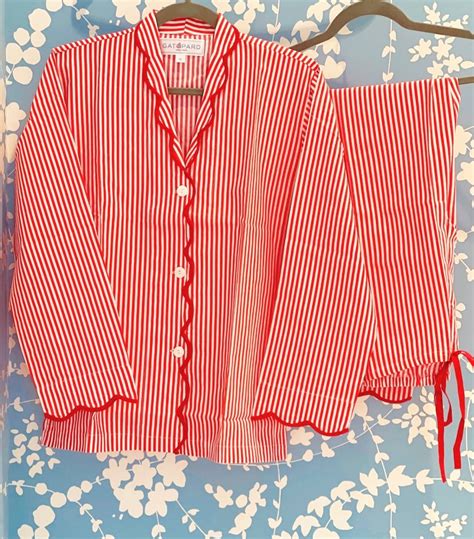 Red and White Stripe Pajama Set — Gatopard | Cute pajama sets, Striped ...