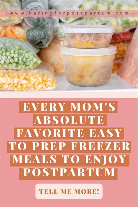 10 Easy Postpartum Freezer Meals | Karing for Postpartum | Freezer ...
