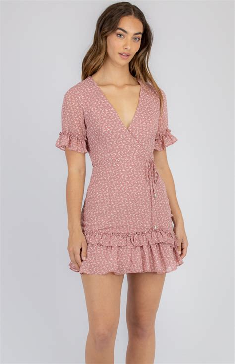 Short Sleeve Floral Dress with Ruffle Hem (SDR756A) | Style State