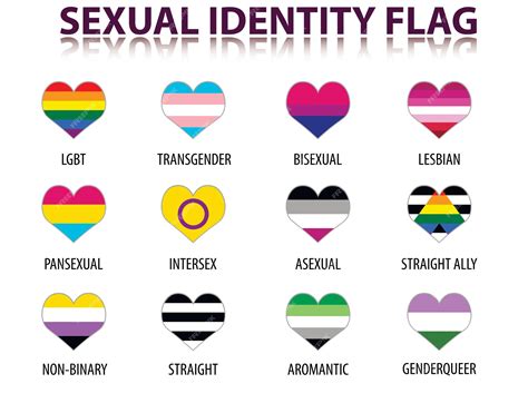 Premium Vector | Set of flags of lgbt symbols in heart pride of sexual ...