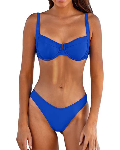 Jolefille Underwire Swimsuits for Women 2 Piece Bathing Suit Triangle ...