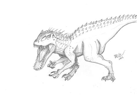 Jurassic World Indominus Rex Drawing at PaintingValley.com | Explore ...
