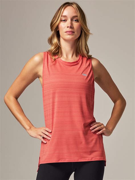 Running Bare Cosmic Allure Tank & Womens Workout Singlets - Orange.