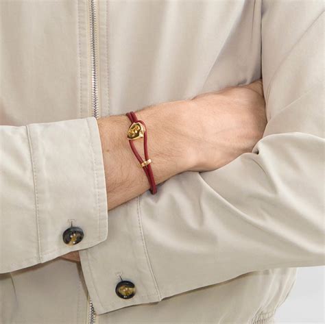 Leather B Shield Bracelet in Gold/rust - Women | Burberry® Official