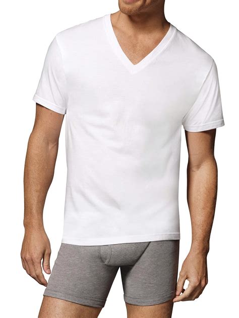 Hanes Men's Value Pack V-Neck ComfortSoft Undershirts, White, 10 Pack ...