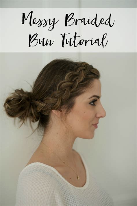 French Braid Messy Bun Tutorial