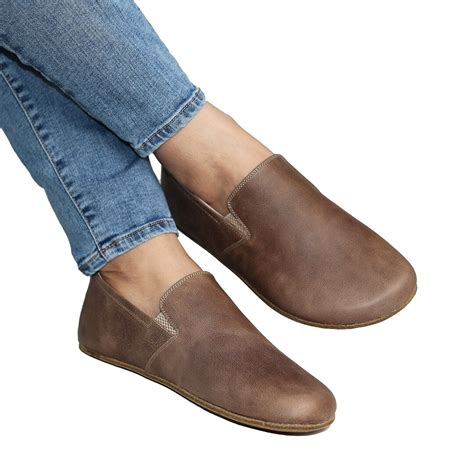 Women Barefoot SAND SLIP-ON Leather Shoes, 5mm Leather Outsole ...